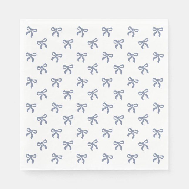 A Little Blue Jean Baby Blue Coquette Bow Napkins (Front)