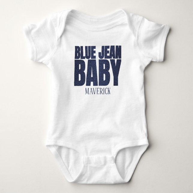 A Little Blue Jean Baby Denim Boy Baby Bodysuit (Front)
