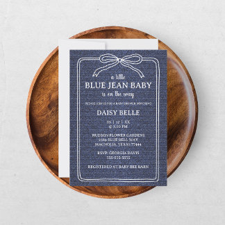 A Little Blue Jean Baby Denim Boy Baby Shower Announcement