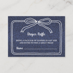 A Little Blue Jean Baby Denim Boy Baby Shower  Enclosure Card