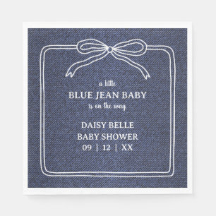 A Little Blue Jean Baby Denim Boy Baby Shower  Napkins