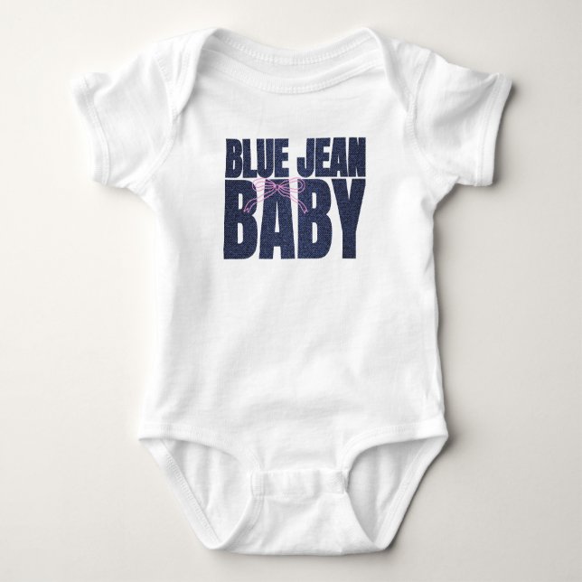A Little Blue Jean Baby Denim Girl Baby Bodysuit (Front)