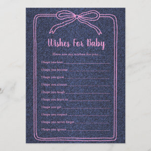 A Little Blue Jean Baby Denim Girl Baby Shower Invitation