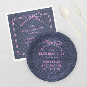A Little Blue Jean Baby Denim Girl Baby Shower Napkins