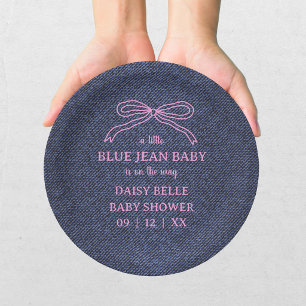 A Little Blue Jean Baby Denim Girl Baby Shower Paper Plates