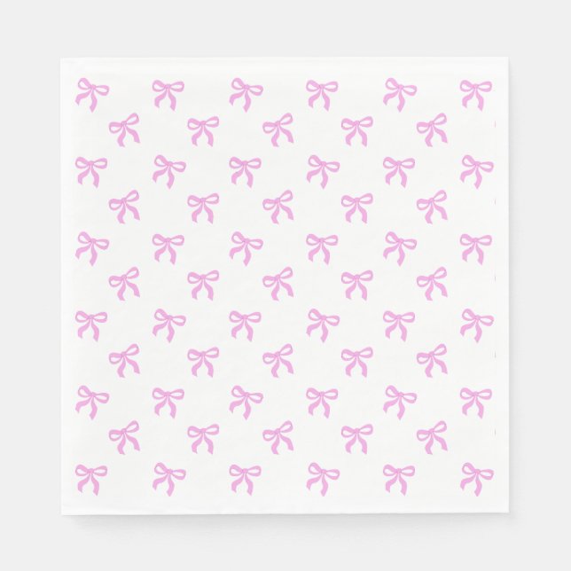 A Little Blue Jean Baby Pink Coquette Bow Napkins (Front)