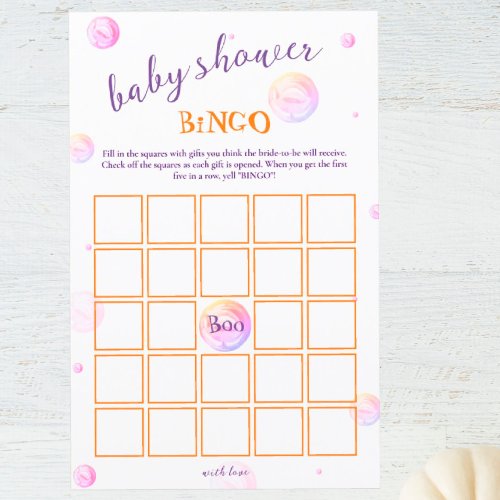 A Little Boo Baby Shower Bingo Game