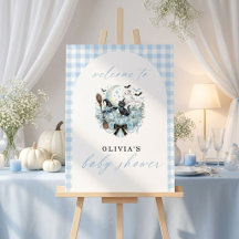 A Little Boo Baby Shower Blue Halloween
