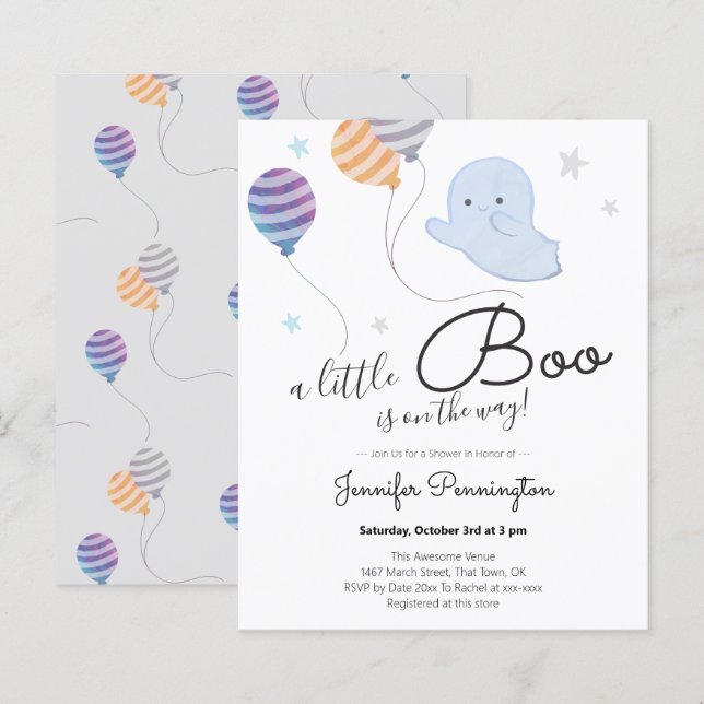 A Little Boo Baby Shower Budget (Front/Back)