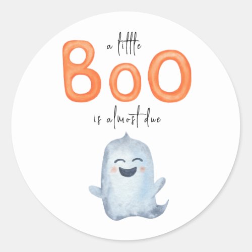 A little Boo _ baby shower  Classic Round Sticker