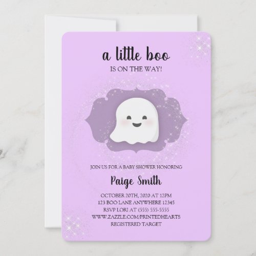 A Little Boo Baby Shower _ Halloween Invitation