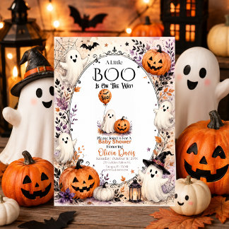 A Little Boo Baby Shower Halloween Invitation