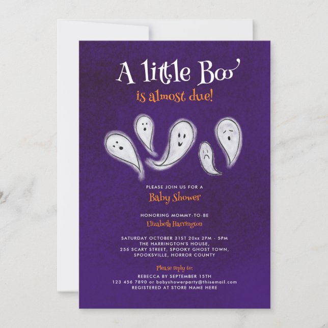 A Little Boo Baby Shower Invitation (Front)