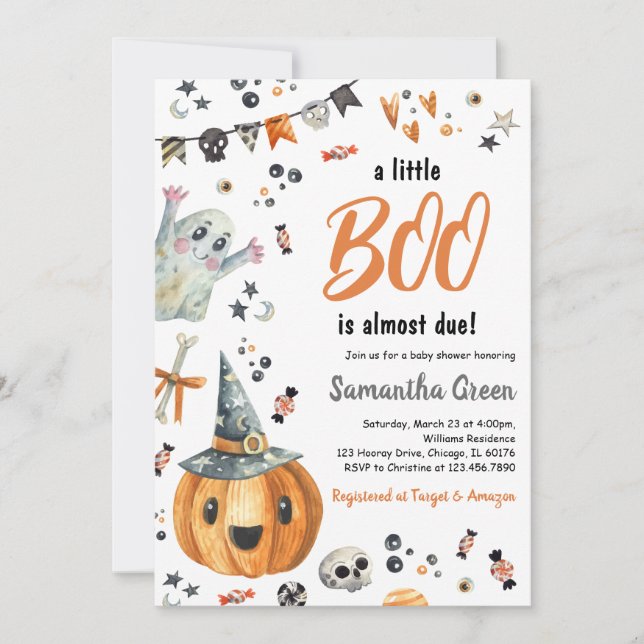 A Little Boo Baby Shower Invitation (Front)