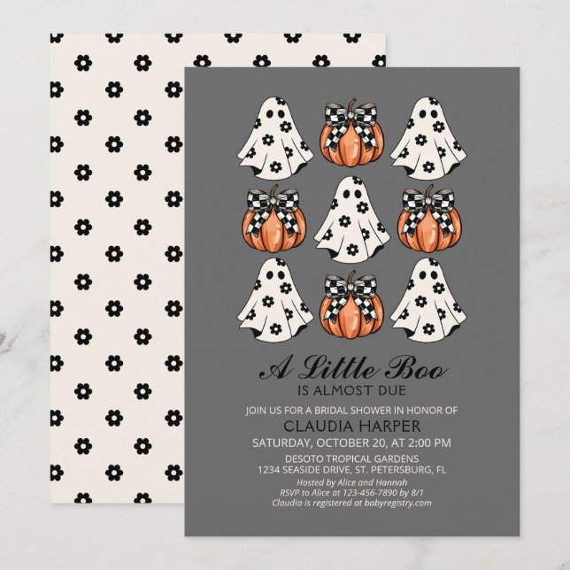 A Little Boo Baby Shower Invitation (Front/Back)