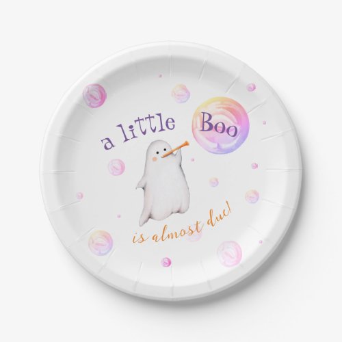 A Little Boo Baby Shower Watercolor  Paper Plates