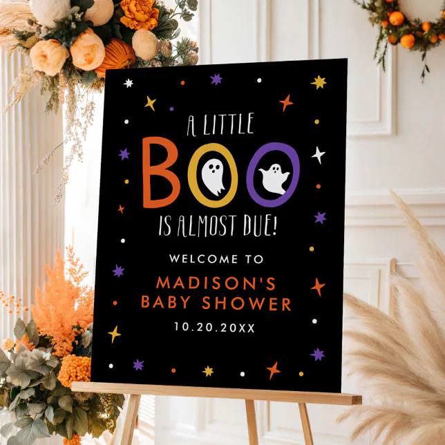 A Little Boo Baby Shower Welcome Sign | Zazzle