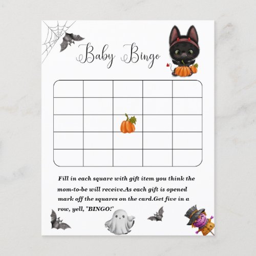 A Little Boo black cat baby shower gamePaper Sheet