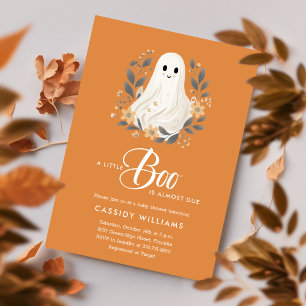 A Little Boo Boho Ghost Halloween Baby Shower Invitation