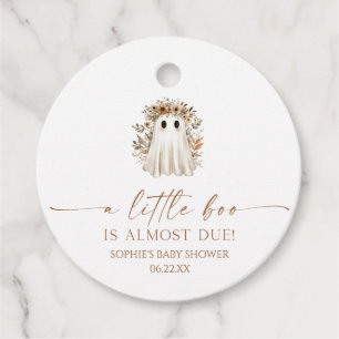 A Little Boo Boho Ghost Wildflower Baby Shower Favor Tags