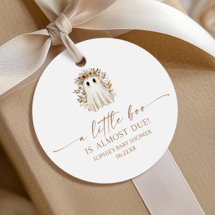 A Little Boo Boho Ghost Wildflower Baby Shower Favor Tags