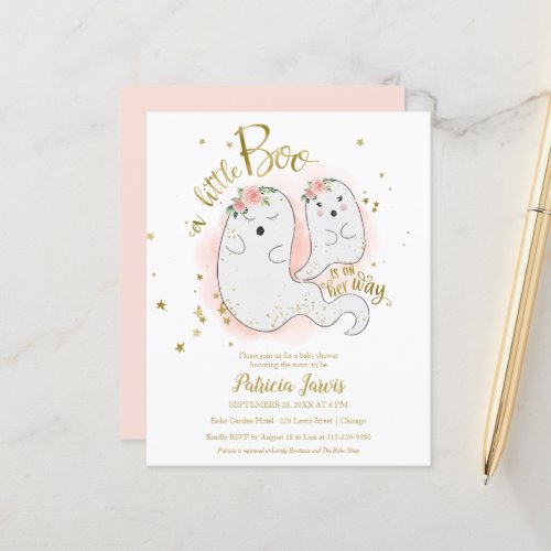 A Little Boo Budget Girl Baby Shower Invitation