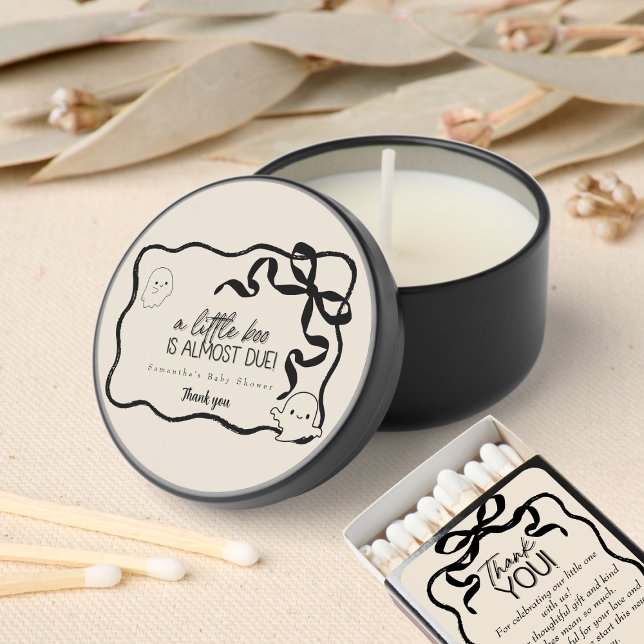 A Little Boo Coquette Bow Baby shower  Mini Candle Favors (A Little Boo Coquette Bow Baby shower Mini Candle Favors)
