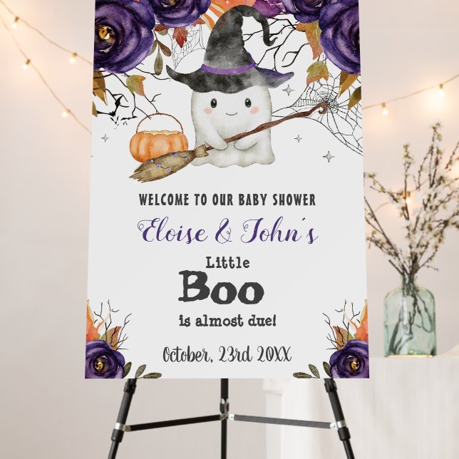 A Little Boo Cute Ghost Halloween Baby Shower Foam Board (In Situ (Stand))