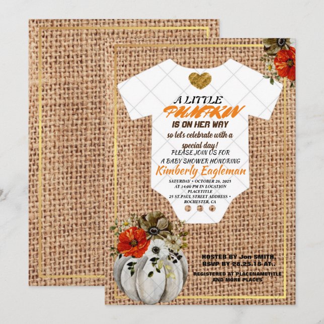A Little Boo Cute Ghost Halloween Baby Shower  Inv Invitation (Front/Back)