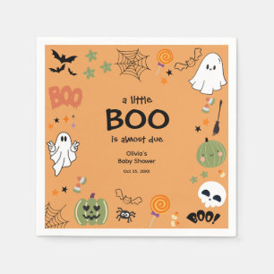 A Little Boo Cute Ghost Halloween Baby Shower Napkins