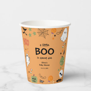 A Little Boo Cute Ghost Halloween Baby Shower Paper Cups