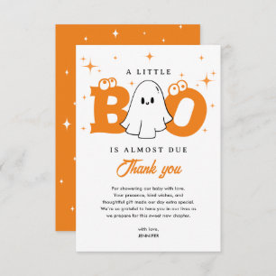A Little Boo Cute Ghost Halloween Baby Shower Thank You Card