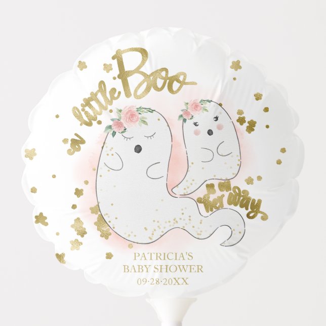 A Little Boo Cute Halloween Girl Baby Shower Balloon (Front)