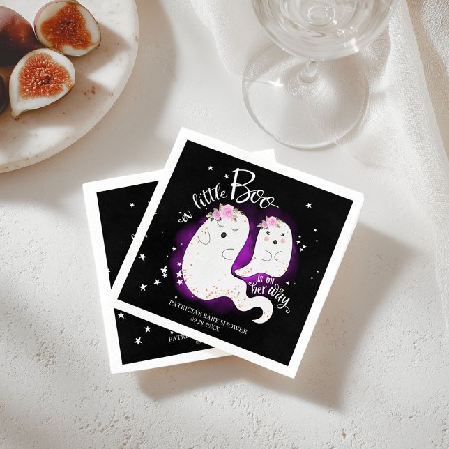 A Little Boo Cute Halloween Girl Baby Shower Napkins (Creator Uploaded)