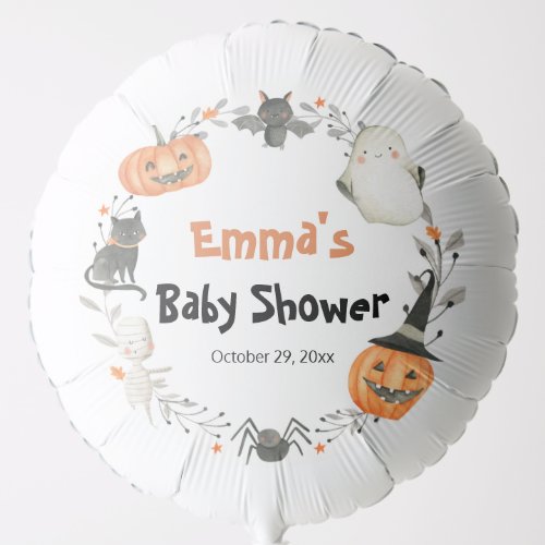 A Little Boo Cute Halloween Pumpkin Baby Shower Balloon