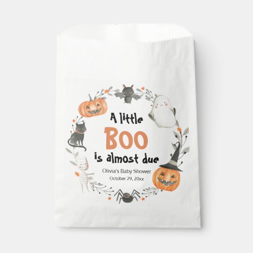 A Little Boo Cute Halloween Pumpkin Baby Shower Favor Bag