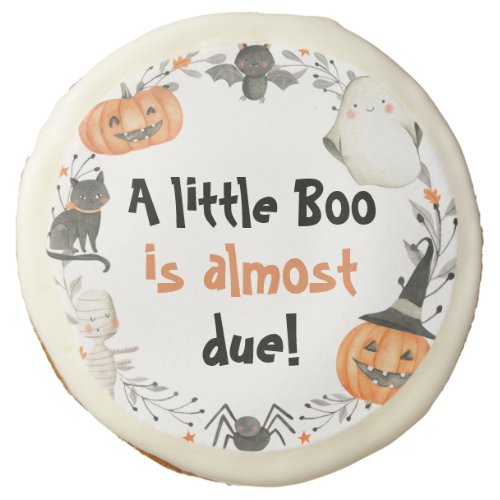 A Little Boo Cute Halloween Pumpkin Baby Shower Sugar Cookie