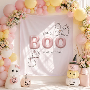 A little Boo Cute Pink Baby Shower Backdrop