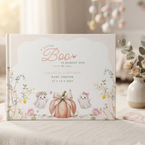 A Little Boo Cute Pink October Baby Shower Guest Book
