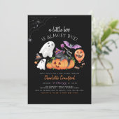 A Little Boo Cute Spooky Halloween Baby Shower Invitation (Standing Front)
