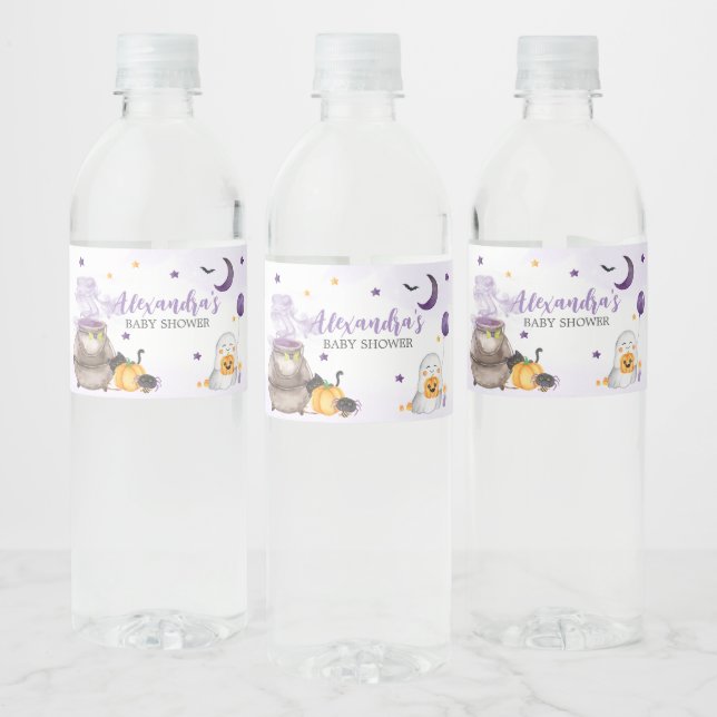 A Little Boo Ghost Baby Shower  Water Bottle Label (Bottles)