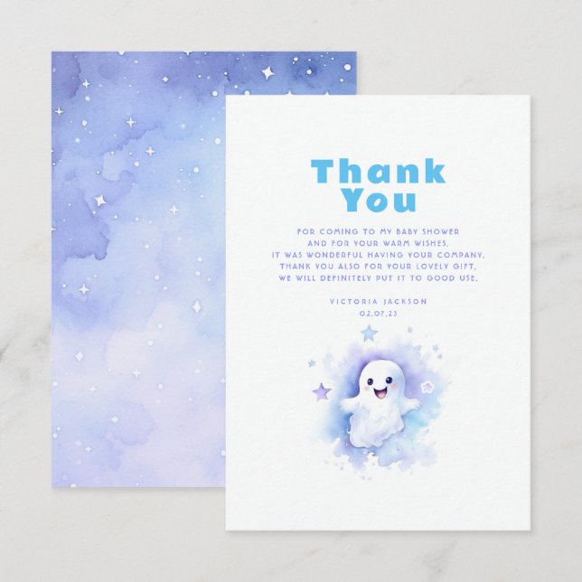 A Little Boo Ghost Cute Halloween Thank You Card (Front/Back)