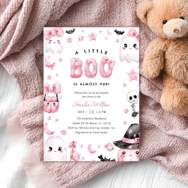 A Little Boo Ghost Halloween Baby Shower Invitation (Creator Uploaded)