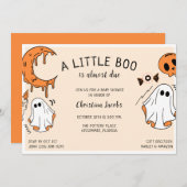 A Little Boo Ghost Halloween Baby Shower Invitation (Front/Back)