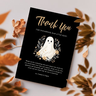 A Little Boo Ghost Halloween Baby Shower Thank You Card