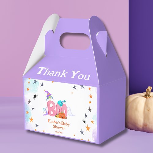 A Little Boo Ghost Owl Halloween Baby Shower Favor Boxes