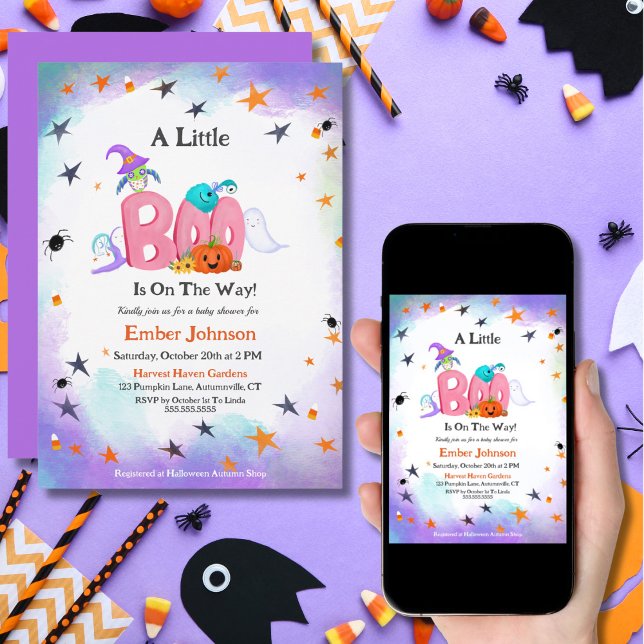 A Little Boo Ghost, Owl Halloween Baby Shower Invitation (Creator Uploaded)