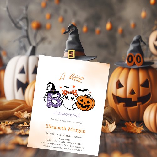 A Little Boo Ghost Pumpkins Halloween  Invitation