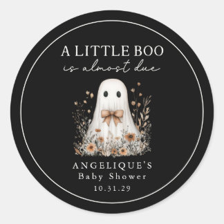 A Little Boo Ghost Wildflowers Baby Shower Classic Round Sticker