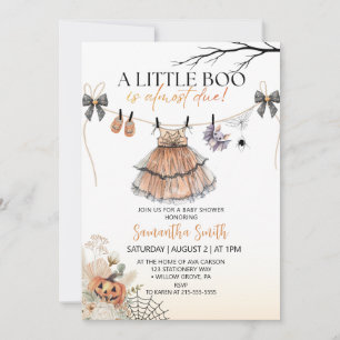 A Little Boo Girl clothesline Baby Shower Invitation